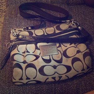 Coach, Black and Silver Crossbody Purse